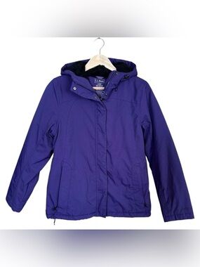 L.L.Bean Women’s Plus Size Purple Fleece Lined Hooded Winter Jacket Coat 3X